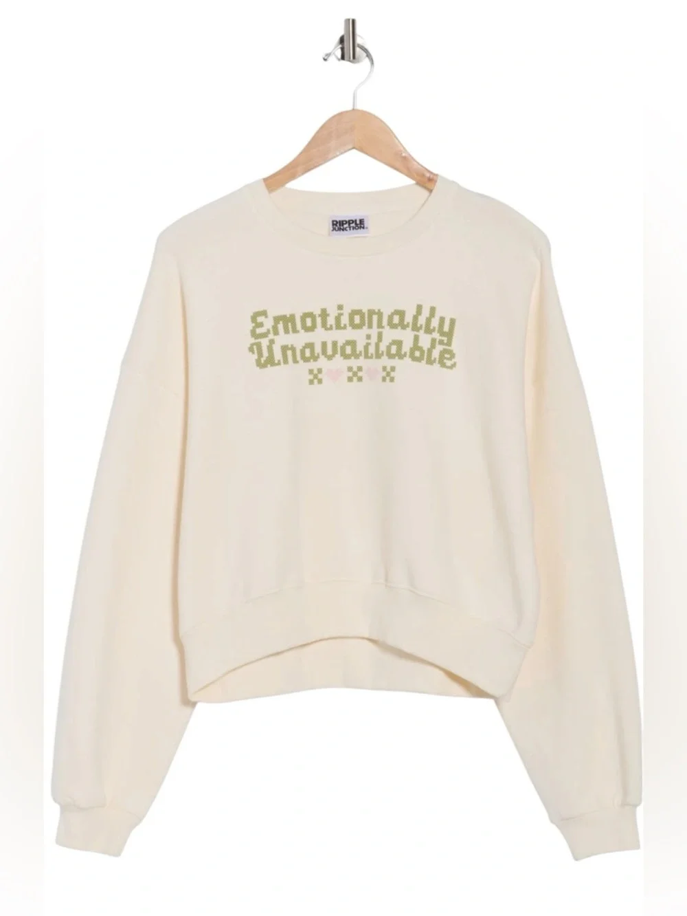 Ripple Junction Stitched Emotionally Unavailable Crewneck Sweatshirt - Picture 3 of 5